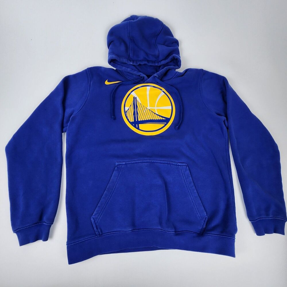 Nike Golden State Warriors Hoodie Mens Medium Blue NBA Pullover Sweatshirt
